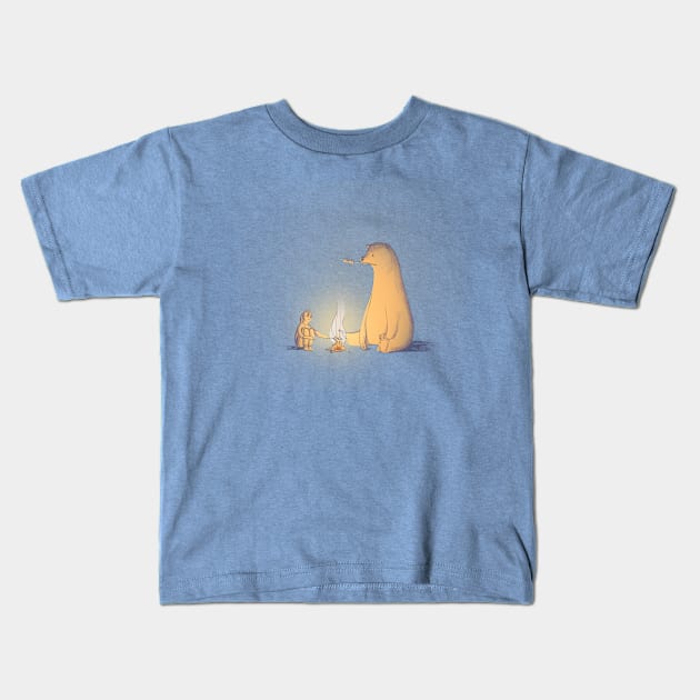 Camping Kids T-Shirt by rotemdraws